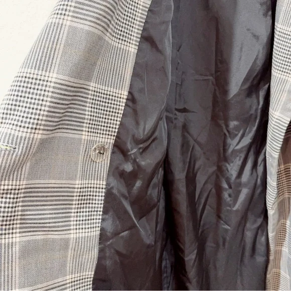 J.ING Jing Glen Plaid Print Oversized Lightweight Coat Jacket Size M Preowned - Picture 9 of 11